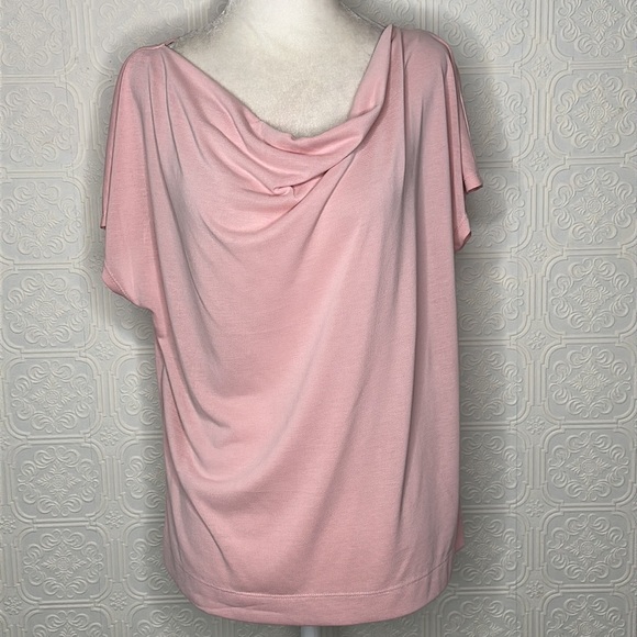 Banana Republic | Pink Cowl Neck Blouse with Capped Sleeves - Picture 1 of 7